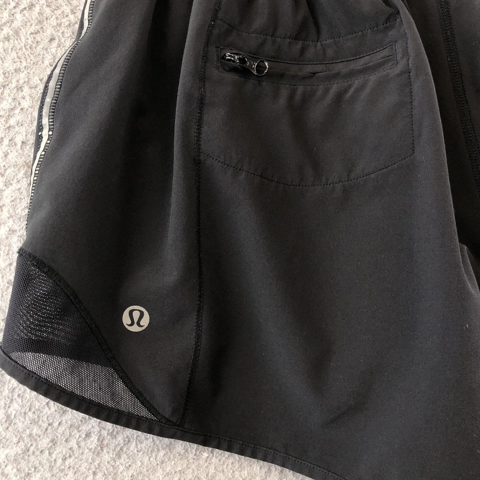 Шорты женские Lululemon 6 черные с подкладкой для бега спортзала спортивные светоотражающие - Изображение 3 из 4