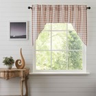 Farmhouse Swag Pair Brown Rod Pocket Annie Kitchen Window Curtains VHC Brands