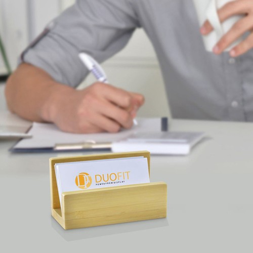 Business Card Holder Desk Organizer Desktop Storage Box Name Case Office - Imagen 3 de 12