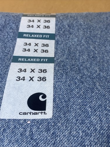 Carhartt Jeans Mens 34x36 Blue Relaxed Fit Tapered Leg Medium Wash NWT - Picture 3 of 4