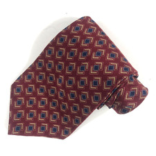 Vintage Kenneth Cole New York Made in USA 100 Silk Men  s Neck Tie Red Geometric