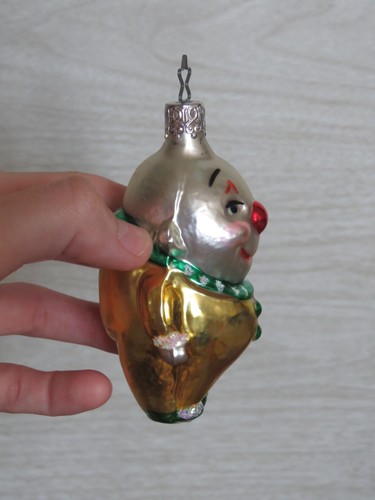 Vintage Inge West Germany mundgeblasenes Glas Clown Zirkus Weihnachtsschmuck 4 Zoll - Bild 5 von 12