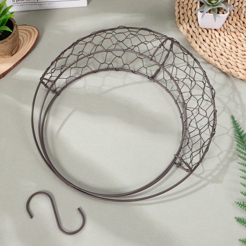 Hängendes Pflanzgefäß Blumentopfgestell Luft Pflanzen Halter Rahmen Mondkranz Form - Bild 6 von 12