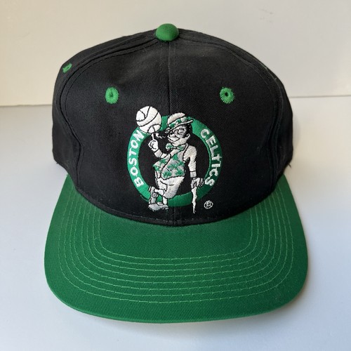 NWOT Vintage Boston Celtics NBA Grossman The G Cap Black Green Snapback Hat - Picture 2 of 9