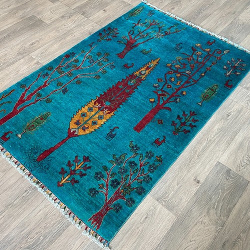 158 x 102cm Vintage Handmade Afghan Carpet Gabbeh Tribal Fine Oriental Wool Rug - Picture 5 of 24