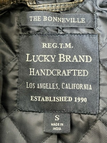 Giacca di pelle stile vintage Lucky Brand The Bonneville taglia uomo small - Foto 8 di 12