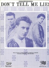 1988 Sheet Music  DON  T TELL ME LIES  Breathe Vintage New