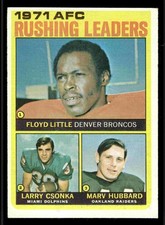 1972 Topps #1 AFC Rushing Leaders (Floyd Little / Larry Csonka) - (Low Grade)