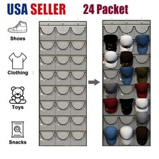 2026 Baseball Cap Hat Rack Wall Door Hanger Holder Storage Organizer 24 Pockets