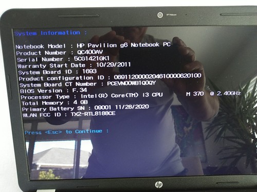 Laptop HP Pavilion g6 15" tylko części ekranu / bez dysku twardego - Zdjęcie 12 z 17