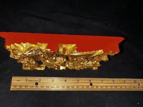 Antique Chinese Gold Gilt Wood Carved 7”x 3 1/2” - Picture 5 of 5
