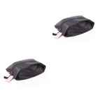 2 stücke Outdoor Reise Nylon Wasserdichte Lagerung Schuhbeutel (schwarz)
