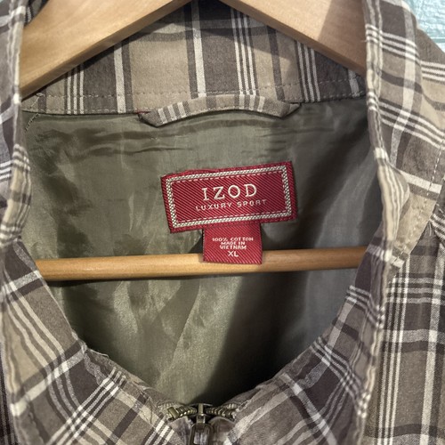 VTG IZOD Luxury Sport Plaid Harrington Full-Zip Jacket Men’s XL - Picture 3 of 12