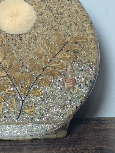 Vintage klassisch Plexiglas Strand Dekor Sand Gras Muscheln Serviettenhalter '88 Design Geschenke - Bild 9 von 11