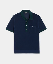 Todd Snyder Navy Blue Green Cotton Club Sweater Polo Men s Size Large NWT 278