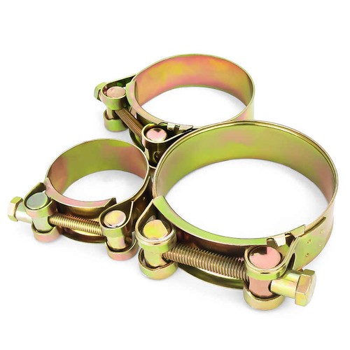 Hose Clamps-Clips yellow zinc plated Heavy Duty T Bolt Exhaust 17mm to 304mm - Picture 2 of 46