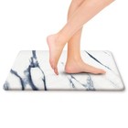 Brookstone Hyper Dry Stone Bath Mat 15x24 White Blue Non-Slip Absorbent