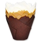 (JUMBO EXTRA LARGE size) Natural+Brown+White Tulip Baking Cups 2-1/4"(Base di...