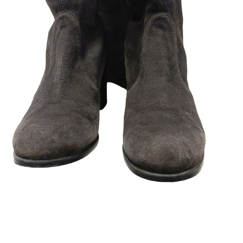 Stuart Weitzman Overknee-Stiefel Größe 7M GRAU Leder Wildleder Pullon TIELAND 980 $ - Bild 11 von 20