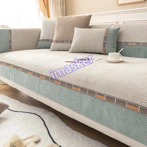 Four Seasons Universal Sofa Cushion Chenille Sofa Protect Cover Towel Anti-slip - Picture 1 of 23