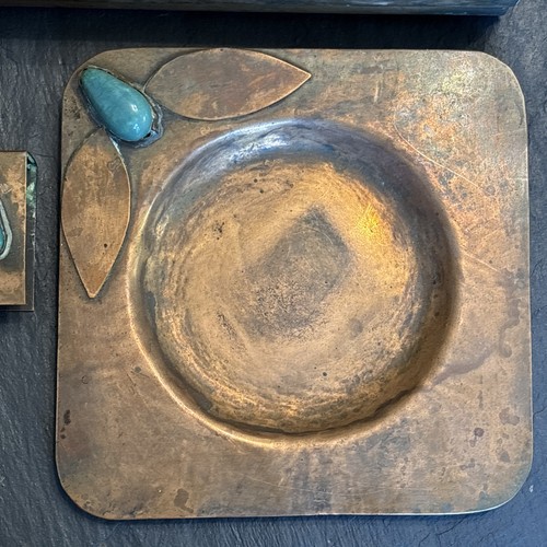 Alleene Moore Handmade Copper Desk Set With Glass Cabochons ~1940 Paris, Texas - Picture 3 of 15