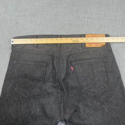 Levis 501 Jeans Herren 38x30 dunkelgrau Button Fly Denim Stretch gerades Bein - Bild 10 von 14