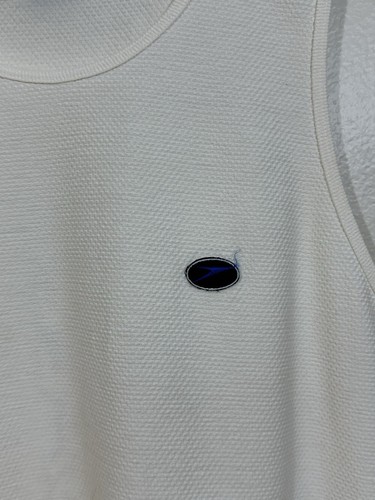 Vintage Speedo Tank Top ärmelloses Shirt Herren Große L weiß Hergestellt in den USA 90er FLECK - Bild 8 von 10