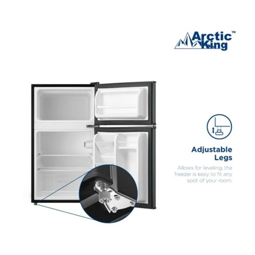 Arctic King 3.2 Cu ft Two Door Mini Fridge with Freezer, Stainless Steel, E-Star - Picture 10 of 18