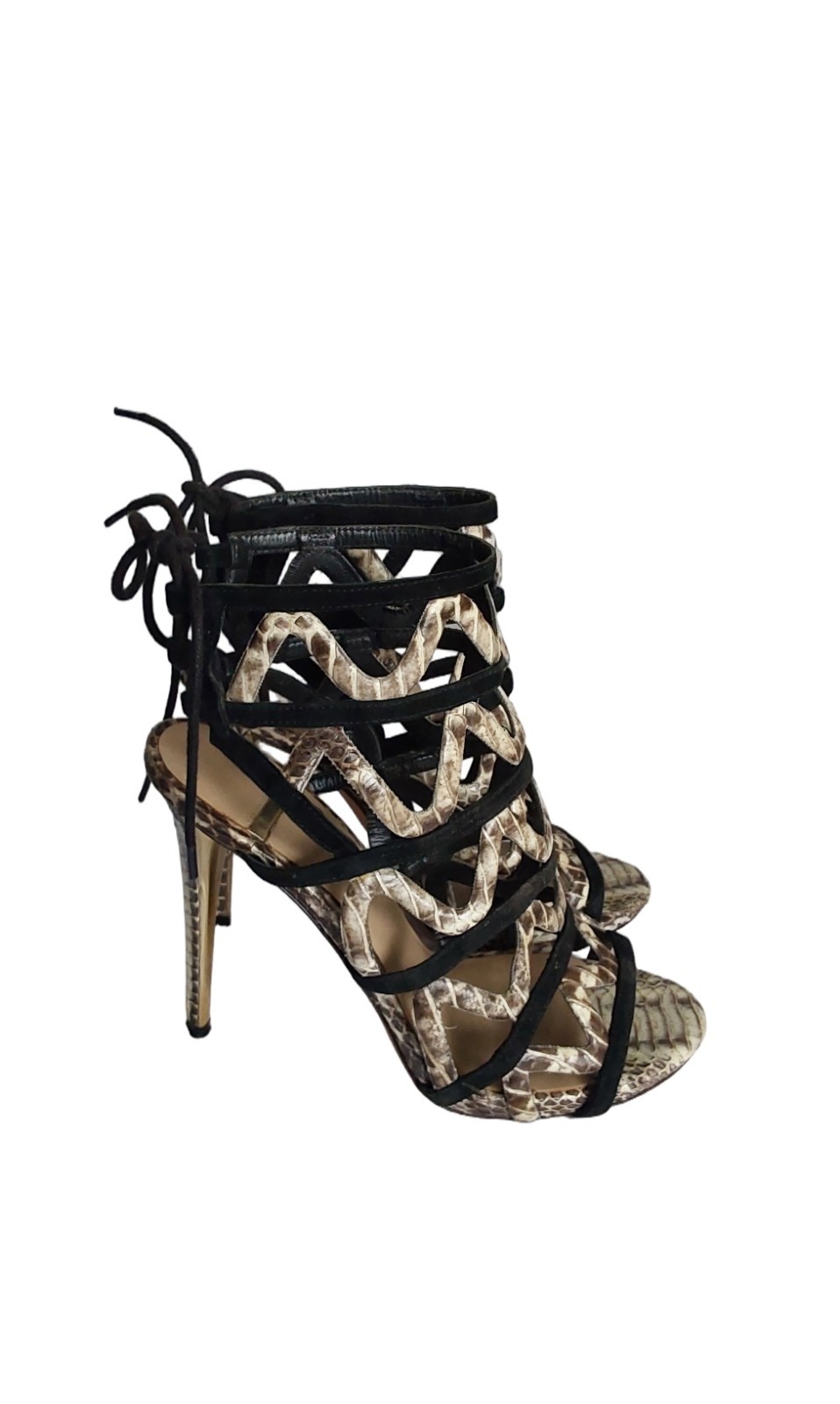 MARCIANO  EMBOSSED PYTHON WOMEN'S CAGE LEATHER SH… - image 1