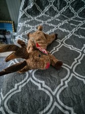 Rarer Red Nose Version & Original 2000 Roxie The Reindeer Ty Beanie Baby