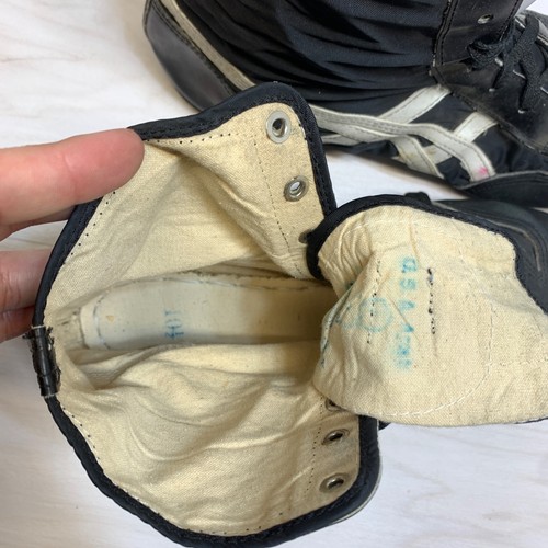 Zapatos de Lucha Onitsuka Tiger De Colección Talla 10.5 - Raro Años 70 Cuero Negro/Blanco - Imagen 9 de 10
