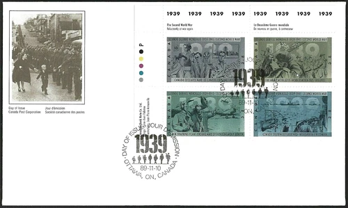 🍁Canada   #1263a ULpb    "SECOND WORLD WAR"   Brand New  1989  First Day Cover