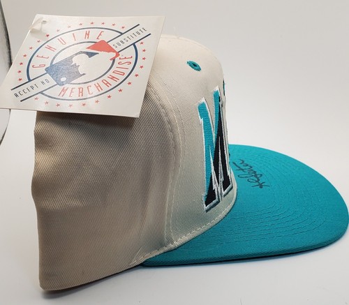 Vintage Florida Marlins 90s Snapback Hat MLB with Tag Signed by Al Leiter NO COA - Bild 3 von 6