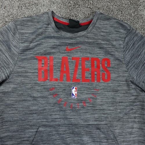 Portland Trail Blazers Sweater Mens Large Nike Dri Fit NBA Center Swoosh Pockets - Picture 2 of 9