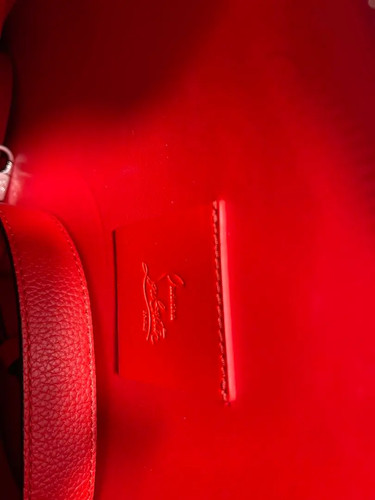 Bolso Clutch Christian Louboutin Cuero Beige y Rojo Nuevo Wuth Caja Auténtico Japón- - Imagen 4 de 4