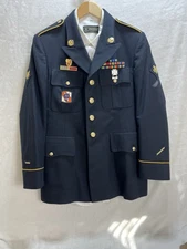 US Army Dress Blues Jacket , Pants And White Shirt Complete Medals Included