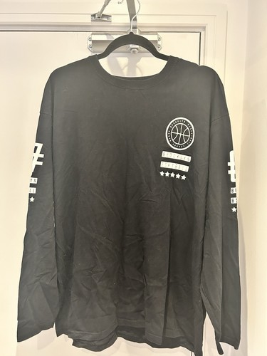 Black Long Sleeve Print T-Shirt XL