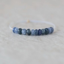 5mm Natural Blue Sapphire Beads Smooth Rondelle 12 PCs Genuine Gemstone Beads