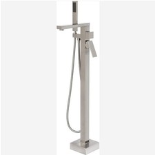 Freestanding Tub Faucet Hand Shower Floor Mount High Flow 11.9GPM Brushed Nickel