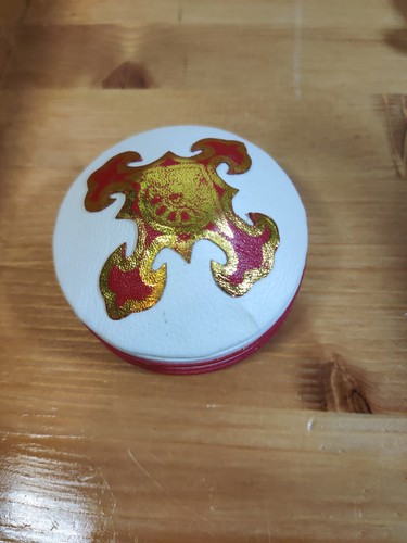 Vintage Leather ? Trinket box Red Design Round Fabric Velvet Lined Jewelry - Picture 2 of 10