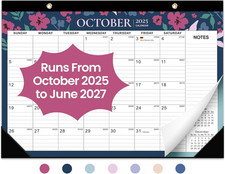 Desk Calendar 2026, 21 Months Calendar Runs from October 2025 to June 2027 - Lar