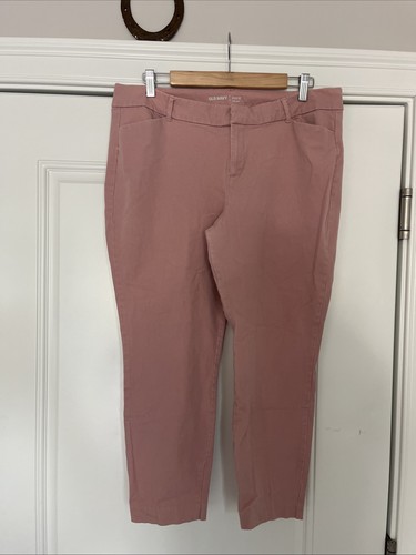 Old Navy Womens Pants Size 16 Pink Pixie mid rise Stretch Summer Slacks