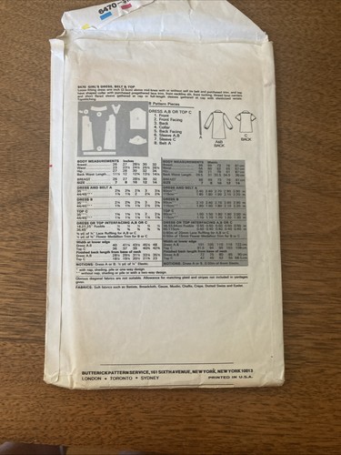 Lot Of Six Vintage Sewing Patterns Girls Size 14 Butterick Simplicity - Bild 9 von 13