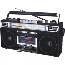 Supersonic SC-3201BT 4-Band Bluetooth Radio, USB & Cassette Player Boom Box