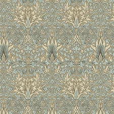 Free Spirit Fabrics William Morris Merton Aqua Snakehead Cotton Fabric By Yard