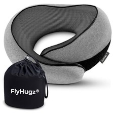 Neck Travel Pillow  Memory Foam Neck Pillow for Comfort on Airplane  Gray