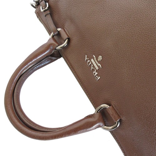 Auténtico Bolso de Mano PRADA Bolso de Hombro Cuero Marrón s0698j - Imagen 8 de 12