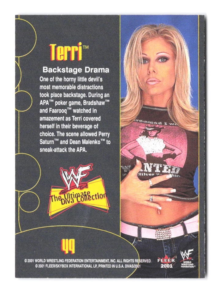 2001 Fleer WWF The Ultimate Diva Collection Terri 49 WWE - Image 2 of 2