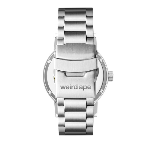 Men's Stainless Steel Mechanical Watch Black Silver - Ape-X Weird Ape - Picture 4 of 5