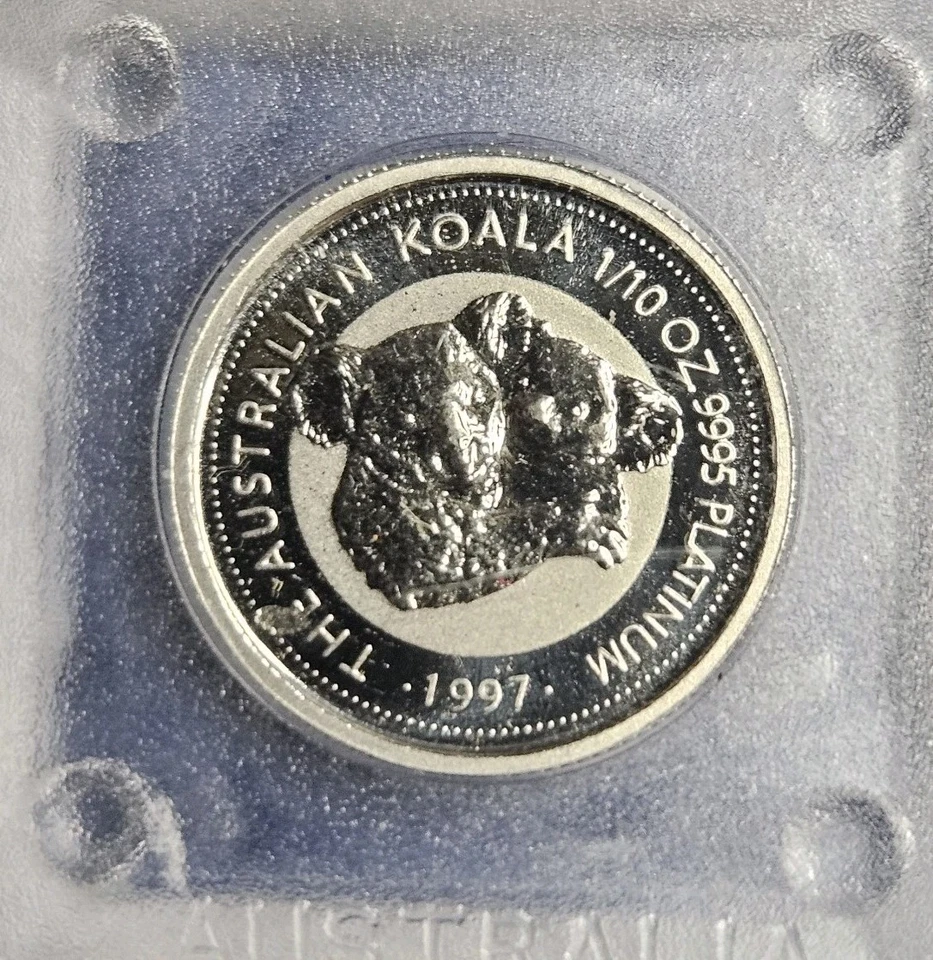 1997 Perth Mint Koala 1/10 oz Platinum Coin BU in Mint Capsule RARE YEAR - Image 3 of 4